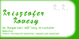 krisztofer kovesy business card